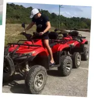  ?? ?? The author on an ATV, which is one of the several options for transport in exploring the beauty of Boracay Newcoast