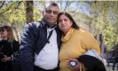  ?? Photograph: Alicia Canter/The Guardian ?? Seema Misra, a former post office operator, with her husband, Davinder, outside the Royal Courts of Justice, London, where her conviction for theft was overturned in 2021.