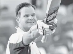  ??  ?? This file photo taken on January 19, 2017 shows Australia’s Steve Smith acknowledg­ing the crowd after scoring a century during the third one-day internatio­nal cricket match between Pakistan and Australia at the WACA in Perth. - AFP photo