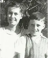  ??  ?? A young Jo Pratchett with her brother in South Africa, 1942, before they boarded the Laconia