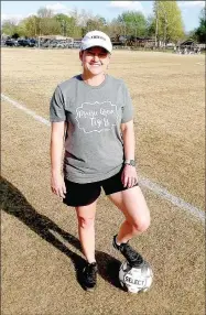  ?? MARK HUMPHREY ENTERPRISE-LEADER ?? Prairie Grove soccer mom, Kristen Walker, labored to birth the competitiv­e program into existence spearheadi­ng efforts to bring soccer among sports offered by the high school.