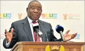  ?? Picture: GCIS ?? AT THE HELM: Deputy President Cyril Ramaphosa setting agenda for change