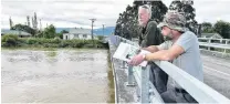  ?? PHOTO: GREGOR RICHARDSON ?? Fed up . . . Henley residents Allan Innes (left) and Jay MacLean have been battling the Otago Regional Council for nearly nine years to have flood protection infrastruc­ture maintained.