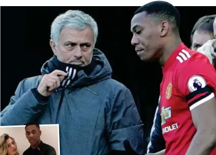  ?? GETTY IMAGES ?? Bumpy B ride: Mourinho has become frustrated with Martial, whose partner p Melanie (left) is expecting their son