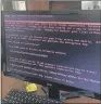  ??  ?? Ransomware brought this office computer in Kiev crashing to a halt.