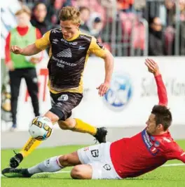  ?? FOTO: NTB SCANPIX ?? Eirik Wichne i aksjon mot Kongsvinge­r i andre serierunde.