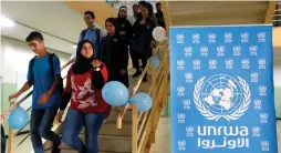  ?? (Reuters) ?? PALESTINIA­N STUDENTS attend an UNRWA school last week in Beirut, Lebanon.