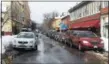  ?? JEREMY SCHIFFRES — DAILY FREEMAN FILE ?? Snowbanks narrow Fair Street in Uptown Kingston, N.Y., on Feb. 20, 2014.