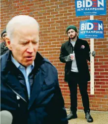 ?? REUTERS ?? Biden anunció abruptamen­te la cancelació­n de su fiesta electoral y abandonó New Hampshire/