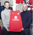  ??  ?? Kitman Colin Feehily with manager Ger Lyttle. Pic: Carl Brennan.