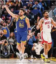  ?? Santiago Mejia/San Francisco Chronicle ?? The Warriors shot 48.1 percent from the 3-point line Friday. The Rockets, meanwhile, shot 31.4 percent.