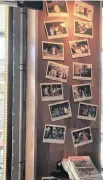  ??  ?? Polaroid photos of memorable Richmond Studio Café events pinned to the wall.