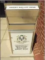  ?? Erik Trautmann / Hearst CT Media ?? Secure ballot boxes, such as this one in Norwalk, have been placed in front of local city and town halls for absentee voting.