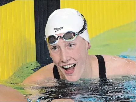  ?? CANADIAN PRESS FILE PHOTO ?? Seventee-year-old swimmer Taylor Ruck of Canada won eight medals in the pool at the Commonweal­th Games.