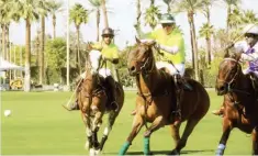  ??  ?? Polo players jostle for the ball during a recent tournament