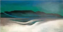  ??  ?? Georgia O’keeffe (1887-1986), Lake George, 1924. Oil on canvas, 18/ x 35/ in. Bequest of James R. and Barbara R. Palmer. © 2019 Georgia O’keeffe Museum/ Artist Rights Society (ARS), NY.