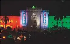  ?? Courtesy: SnapsIndia ?? The magnificen­t Arts College building illuminate­d in colours as the historic Osmania University celebrates its 100th anniversar­y in Hyderabad, Telangana.