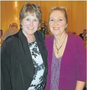  ?? Picture: JON HOUZET ?? OLD SCHOOL FRIENDS: Cathy Vorster, left, and Penny Elliott, who both attended Victoria Girls High School, were glad to bump into each other again at the GBS Port Alfred dinner last week