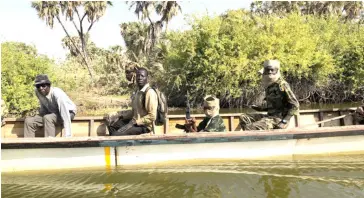  ?? UN PHOTO ?? CAMEROONIA­N soldiers patrol parts of Lake Chad that has been affected by terrorist activity.