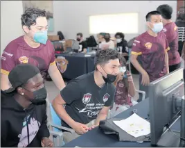  ?? PHOTO BY HOWARD FRESHMAN ?? Young residents of Century Villages at Cabrillo received mentoring from Cal State Dominguez Hills students who staged an esports tournament July 22.