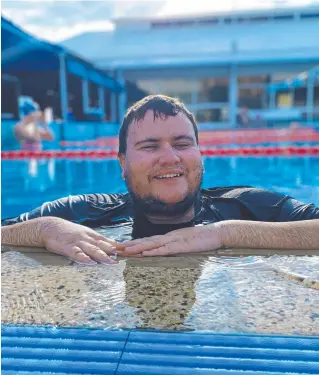  ?? Picture: Contribute­d ?? NEW CHALLENGE: Andrew Bowden has dived into the Laps for Life challenge at Milne Bay Aquatics.