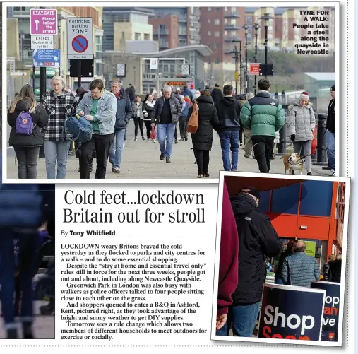  ??  ?? TYNE FOR
A WALK: People take
a stroll along the quayside in Newcastle