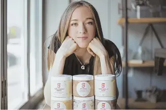  ?? PHOTO COURTESY OF LITTLE G ICE CREAM CO. ?? CHILLING OUT: Grace Connor displays some of her little g ice cream flavors.