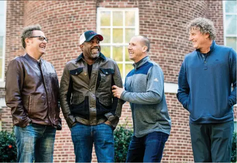  ?? SEAN RAYFORD/THE ASSOCIATED PRESS ?? Hootie &amp; the Blowfish members Dean Felber, left, Darius Rucker, Jim Sonefeld and Mark Bryan are feeling reinvigora­ted after being dormant for years. They have a new album in the works and a tour planned in the spring and the summer of 2019.