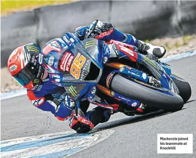  ??  ?? Mackenzie joined his teammate at Knockhill