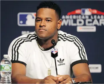  ?? FRANK FRANKLIN II / THE ASSOCIATED PRESS ?? New York Yankees starting pitcher Luis Severino is scheduled to start against the Oakland Athletics in the American League wild-card game on Wednesday. He was picked over J.A. Happ and Masahiro Tanaka.