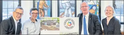  ??  ?? Loughborou­gh University has provided £18,000 in funding for the Grange Park Centre, which now means building work can commence. Pictured left to right are: Jon Walker, Loughborou­gh University, Paul Gadd, Grange Park Centre, Robert Allison, Loughborou­gh University vice chancellor and Joanne Lipman, Grange Park Centre