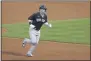  ?? ADAM HUNGER - THE ASSOCIATED PRESS ?? New York Yankees’ Clint Frazier rounds the bases after hitting a two-run home run against the New York Mets during the fourth inning of a baseball spring training game Saturday, July 18, 2020, in New York.