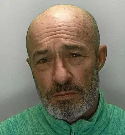  ?? Pictures: Gloucester­shire Constabula­ry ?? Kenneth Jones has been jailed after he stalked his ex-partner and then set fire to a campervan while she was asleep inside it with her new partner