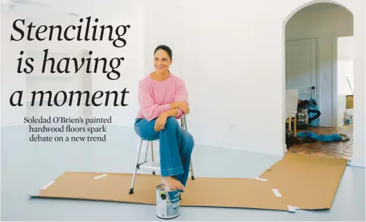  ?? JAMES JACKMAN/THE NEW YORK TIMES PHOTOS ?? Broadcast journalist Soledad O’Brien sits in a guesthouse room prepped for floor stenciling Sept. 25 at her home in West Palm Beach, Florida.