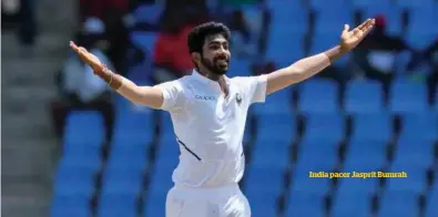  ??  ?? India pacer Jasprit Bumrah