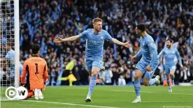  ?? ?? Kevin de Bruyne a livré une énorme performanc­e contre le Real Madrid