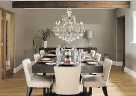  ?? PHOTO COURTESY OF MONTREAL LIGHTING & HARDWARE ?? Dining rooms remain a popular place for traditiona­l lighting fixtures like this crystal chandelier.