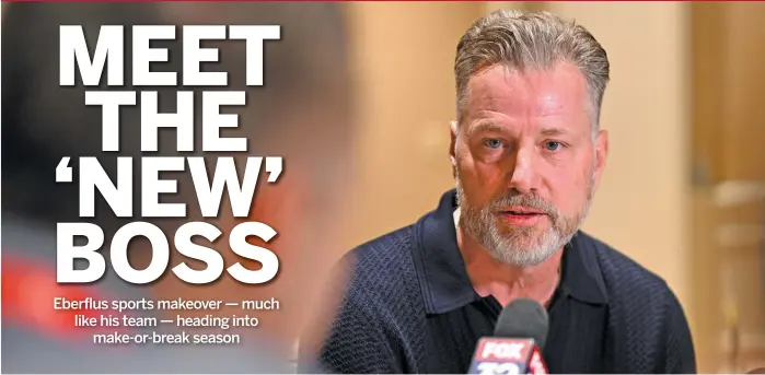  ?? PHELAN M. EBENHACK/AP ?? Bears coach Matt Eberflus sports a new haircut, a new beard and a new wardrobe at the NFL owners’ meetings this week in Orlando, Fla. His record is 10-24, but half of those wins are in the last eight games.