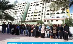  ??  ?? KUWAIT: The gatherers pose for a group picture outside Al-Sawaber complex yesterday. — Photos by Yasser Al-Zayyat