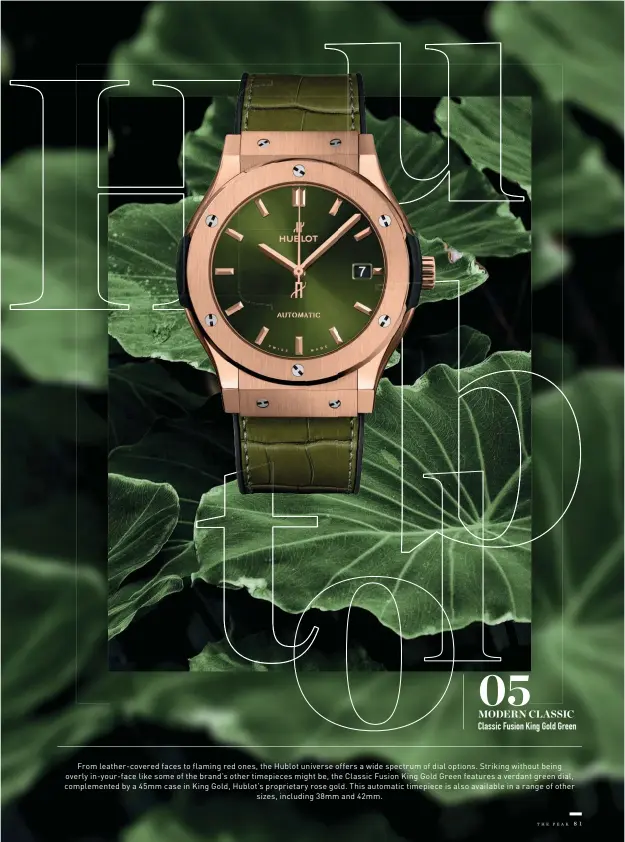 Hublot Watch Classic Fusion King Gold Green 38 mm