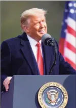  ?? Chris Szagola / Associated Press ?? President Donald Trump speaks at a campaign rally Saturday in Newtown, Pa.