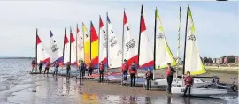  ??  ?? Ready to race Busy scene at Prestwick Sailing Club