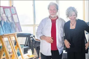  ?? CP PHOTO ?? Gordon Pinsent is pictured in his Toronto home on Feb. 27 with director Penny Elzenga as they discuss the short film “Martin’s Hagge.”