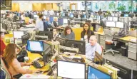  ?? Contribute­d photo ?? Commoditie­s merchant Freepoint Commoditie­s — which has this trading floor at its offices at 58 Commerce Road in Stamford — is launching an accelerato­r program for early-stage companies.
