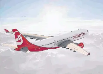  ?? FOTO: AIR BERLIN ?? Air Berlin will im nächsten Jahr wieder Gewinn machen.