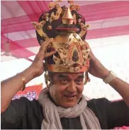  ?? — PRITAM BANDYOPADH­YAY ?? Actor Surendra Pal at a press conference at Red Fort Ground in Delhi on Thursday. Pal will play the role of Ravan in the Luv- Kush Ramlila.
