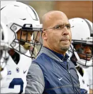  ?? ABBY DREY / CENTRE DAILY TIMES ?? Penn State head coach James Franklin was helped by the Champion Forum.