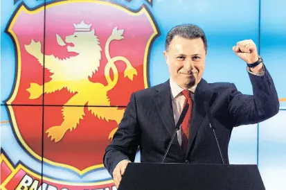  ??  ?? Der bisherige Premier Nikola Gruevski wurde erneut Wahlsieger — wenn auch mit Verlusten.