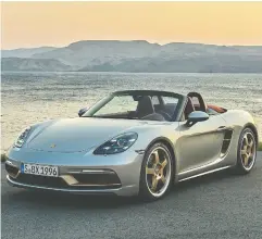  ?? Porsche ?? The Porsche Boxster, first introduced in 1997, is celebratin­g its 25th anniversar­y with a limited edition model.