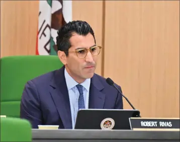  ?? SARA NEVIS — THE SACRAMENTO BEE ?? California Assembly Speaker Robert Rivas, D- Hollister, addresses those gathered for the first meeting of the Assembly Select Committee on Retail Theft in December at Capitol Annex in Sacramento.